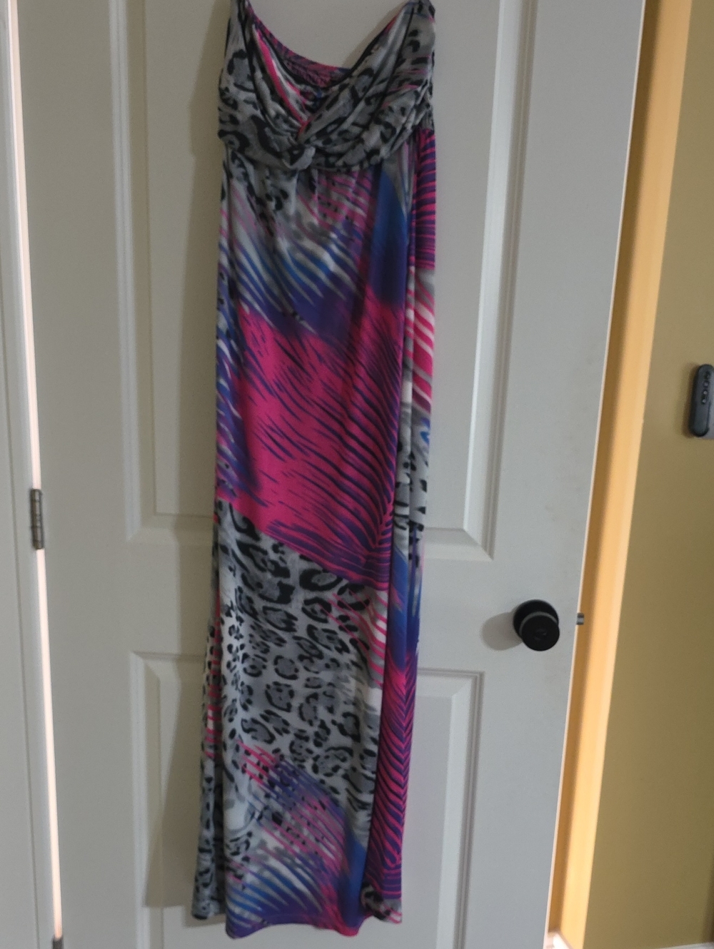 Women’s Multicolor Printed Maxi Dress - Pink & Gray